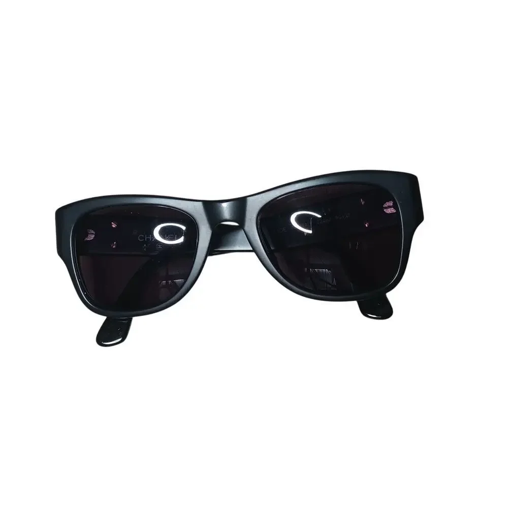 Chanel Sunglasses 02462 90405 Black CC Logo Italy w Box Authentic Designer